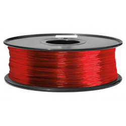 3D filament 1,75 mm TPU rubber gummi transparent rot 800g