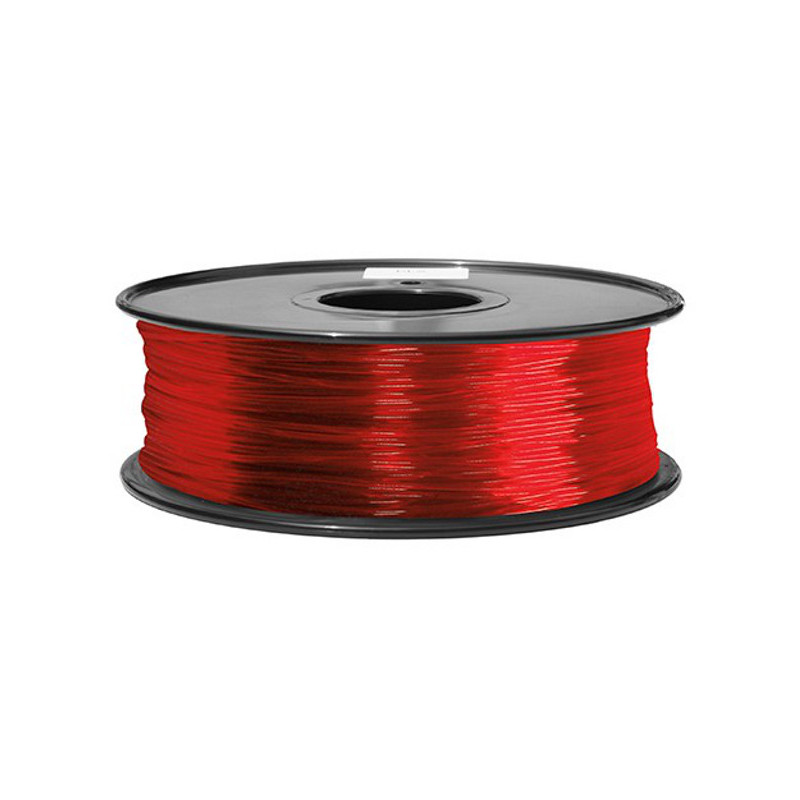 3D filament 1,75 mm TPU rubber gummi transparent rot 800g