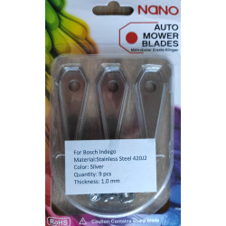 nano 9Stk Stahl Ersatzklingen Ersatzmesser für Bosch Indego Modelle