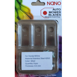 nano 9 Stk Stahl Ersatzklingen Ersatzmesser für Honda Miimo 310 / 520 / 3000 Modelle