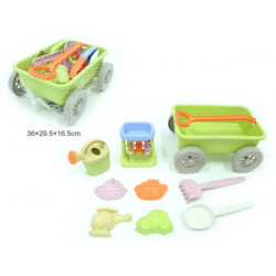 Sandspielzeug mit Trolley aus BIOplastik 9-teilig