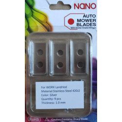 nano 9 Stk Stahl Ersatzklingen Ersatzmesser für Worx Landroid Modelle